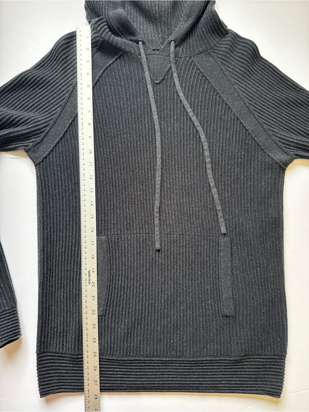 Weston Jon Boucher Men's Black Dune Ottoman Knit Luxury Hoodie With Silk Wool S - Picture 10 of 15